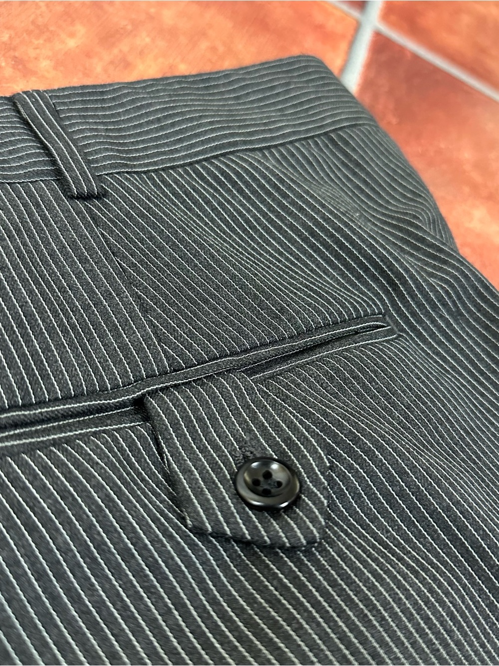 Tom James Men's Pinstripe Virgin Wool Dress Pants
